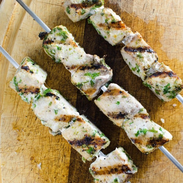 lime cilantro swordfish kebabs