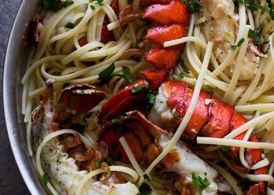 Easy Lobster Scampi With Linguini