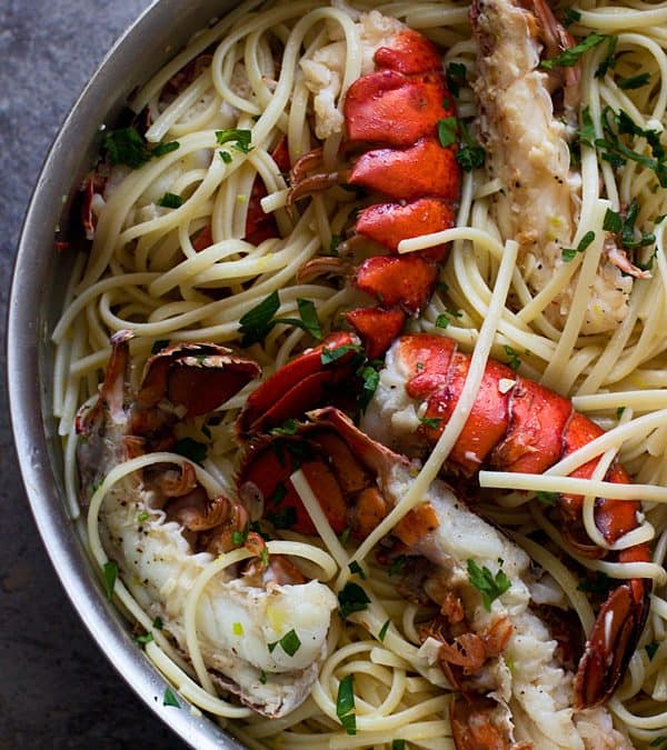 Easy Lobster Scampi With Linguini