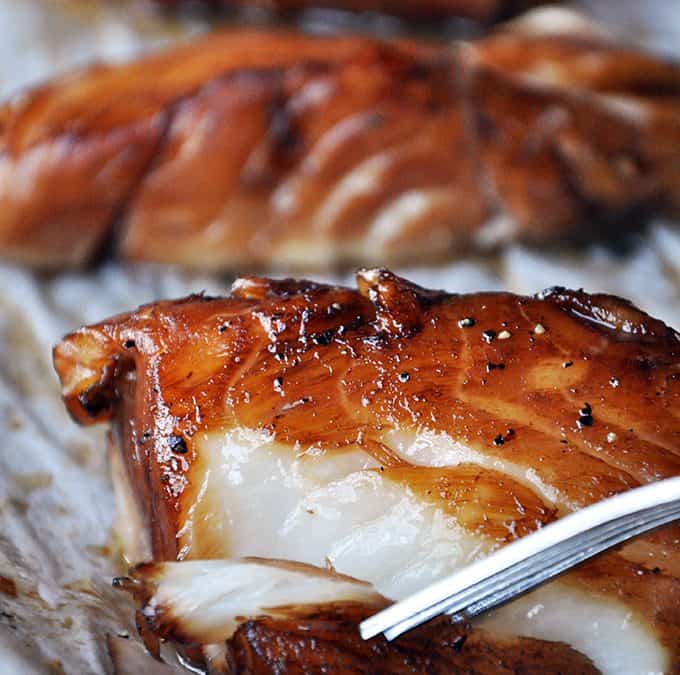 BAKED HONEY-MARINATED COD