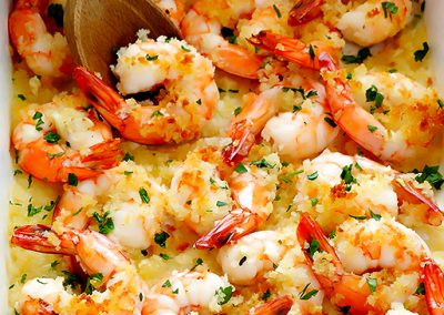 GARLICKY BAKED SHRIMP