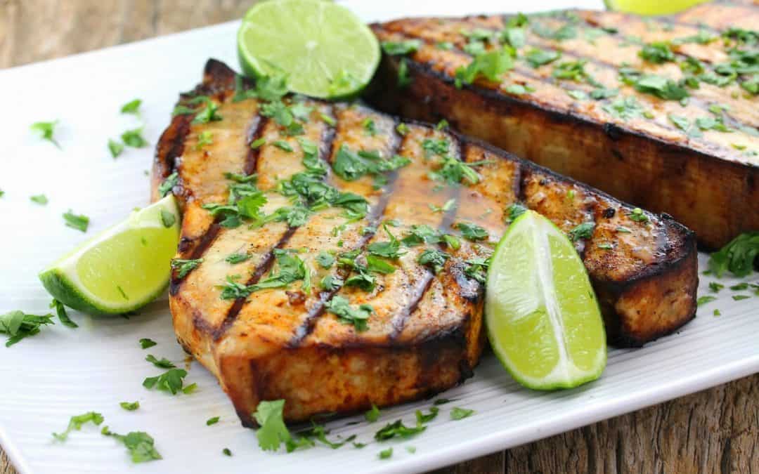 Lime Basil Grilled Swordfish Steaks